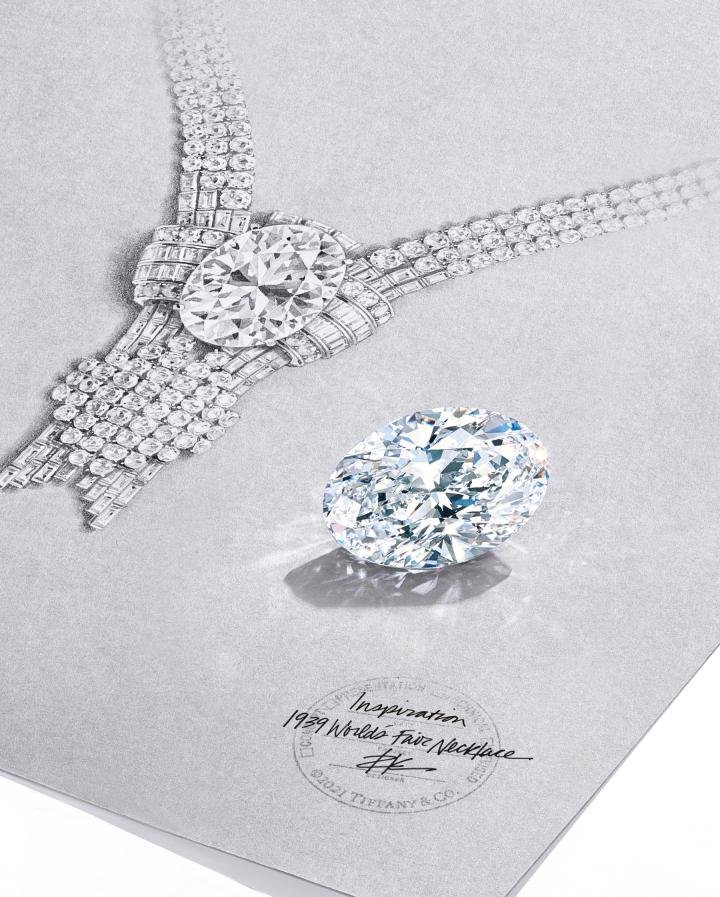 Tiffany & Co. 80-carat, D color, internally flawless diamond inspired by necklace from the 1939 World's Fair.