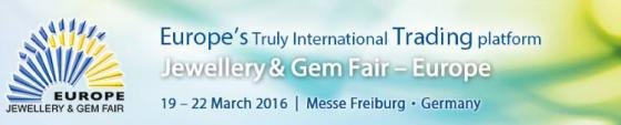 The 3rd edition of Jewellery & Gem Fair– Europe: from 19 to 22 March 2016. 
