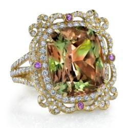 Csarite and diamond ring by Erica Courtney (AGTA).