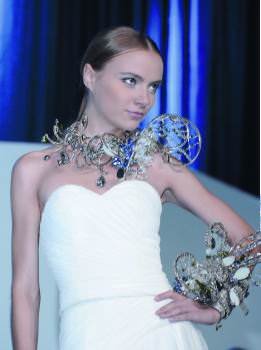Model showing off creations featuring Swarovski Elements