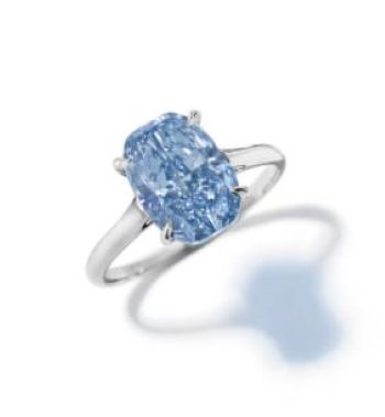 Fancy vivid blue diamond ring of 3.07 carats, VVS1 clarity (,000,000-4,000,000)