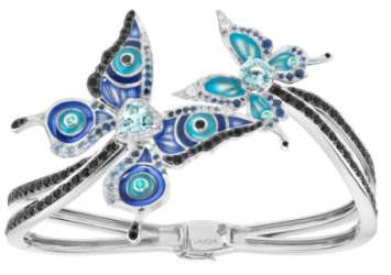 “Psyché de Nuit”: white gold bracelet (18 carats) paved with blue sapphires, black spinels, diamonds, aquamarines and coloured lacquer.