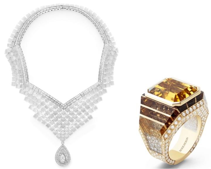 Pavés de Cristal necklace & Taille Emeraude ring