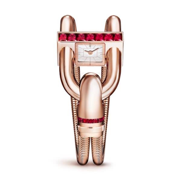 Cadenas Watch - Pink gold, Mother-of-pearl, Ruby