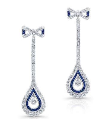 Diamond and sapphire earrings by Beverley K.