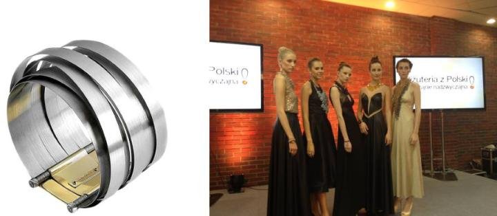 Showcasing purity and elegance, this steel and gold bracelet was created by Szwed Design (left) One of the special events of the GST was a fashion show featuring Polish jewellery design and Polish fashion. (right)