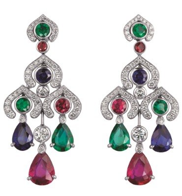 Fabergé Devotion Multi-Coloured Earrings – Emeralds, Rubies and Sapphires 