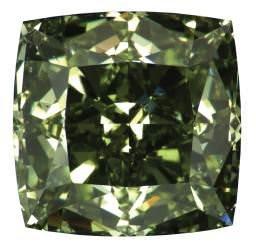 This intense green diamond, of over two carats, was displayed by Diarough.