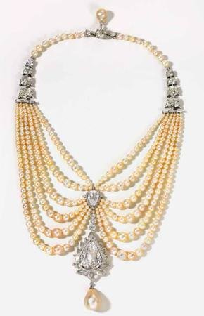 “Swag” necklace - Viren Bhagat; Bhagat, Mumbai, 2011; platinum, pearls, diamonds- Private collection