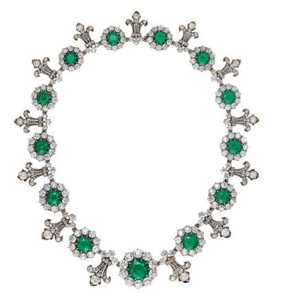 19th century emerald and diamond necklace, by Tiffany & Co.
