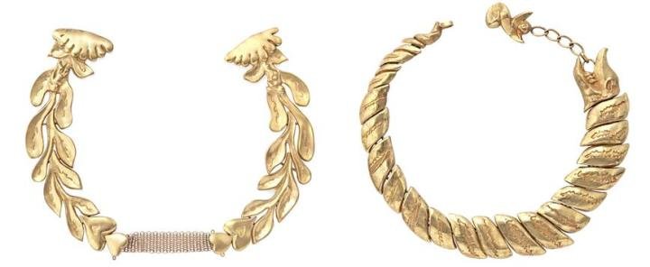 “Adam et Eve au Paradis”. a necklace, Circa 1947 (left), “Dragon”: a necklace , Circa 1946 (right)