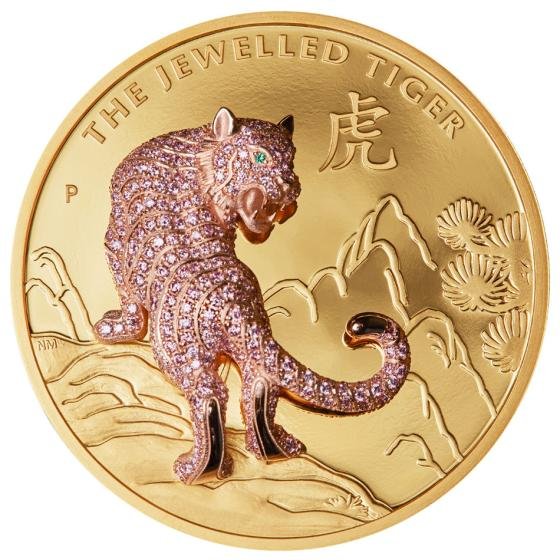The Perth Mint - The opulent Jewelled Tiger coin