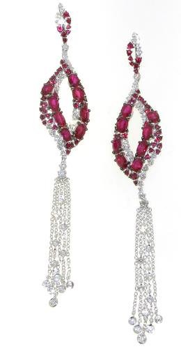 Ruby and diamond earrings by Casato.