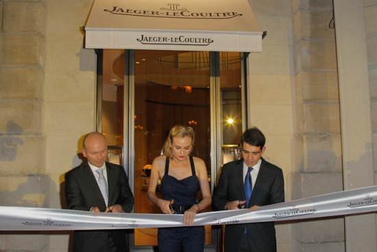 Diane Kruger cuts the ribbon at the New Jaeger-LeCoultre Boutique 
