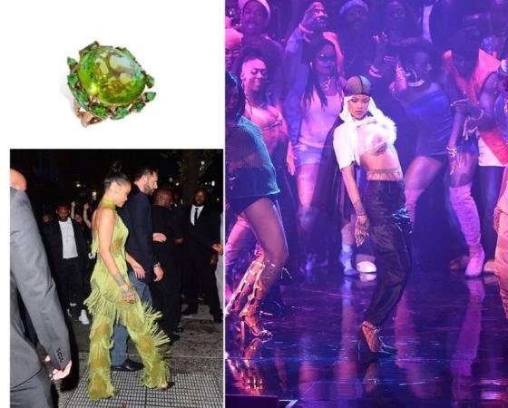 Rihanna wearing Lydia Courteille's rings at the MTV DMA'S