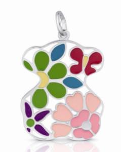 Silver and enamel pendant in the brand's signature teddy bear motif by TOUS.