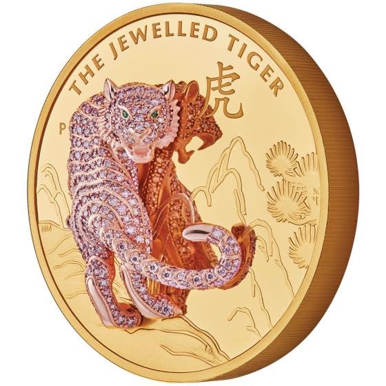 The Perth Mint - The opulent Jewelled Tiger coin