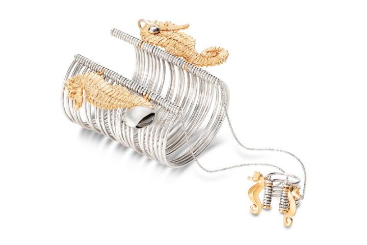 Gianni de Benedittis per Futuroremoto, kiss jewel seahorses bangle