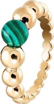 Perlée variation ring, yellow gold, malachite