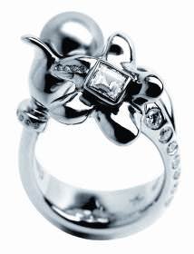 Award-winning “After the Rain” ring in palladium, pearl, and diamonds.