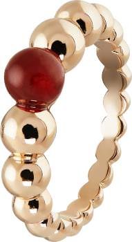 Perlée variation ring, pink gold, carnelian