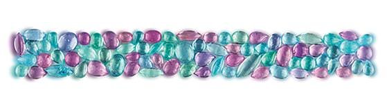 Bracelet made from heated and unheated Paraiba tourmalines in radiant orchid and turquoise