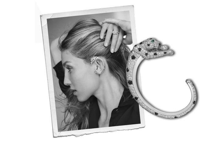 Panthère de Cartier ear cuff and pendant earrings