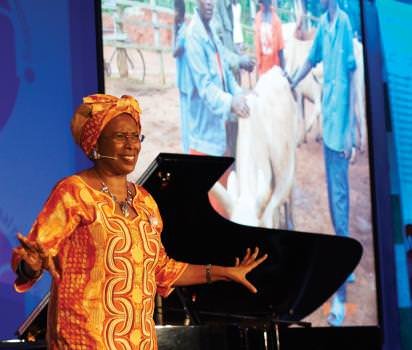 Maggy Barankitse during a presentation of her humanitarian work at a WIN networking event.