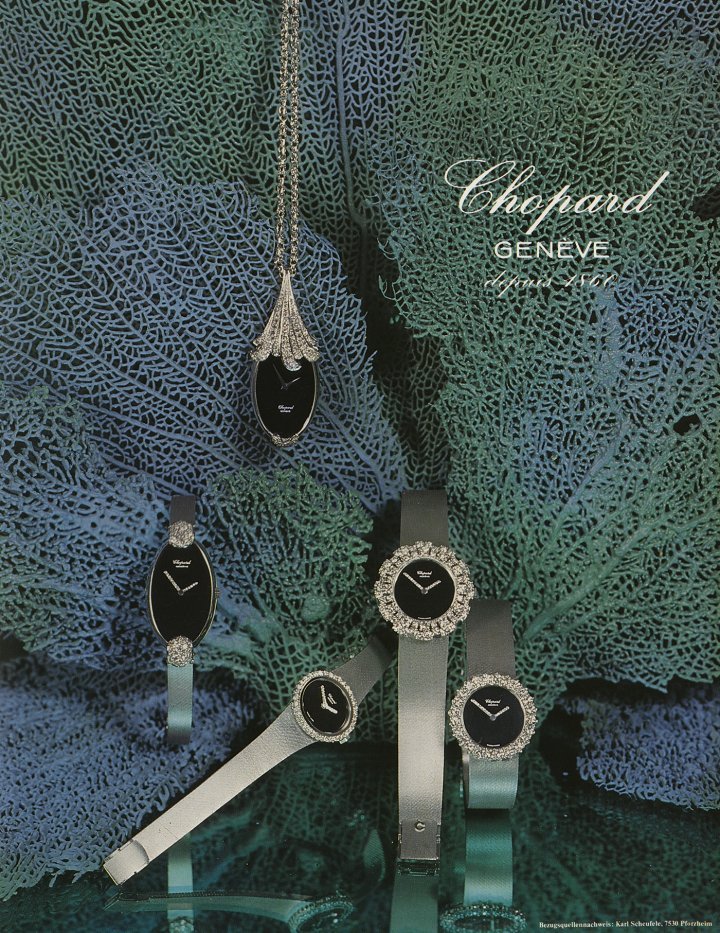 Adverts for Chopard's watches 1970-1975