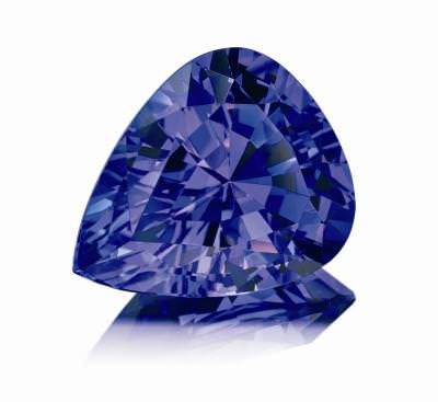 Drop-shaped 14.56 carat tanzanite