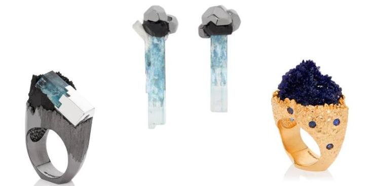 Ring & earrings “A l'Ère Glacière”, Ring “Sur la Côte d'Azur”