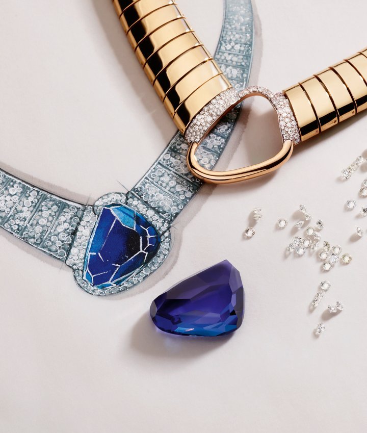Collezione 1967, Asimmetrico Tanzanite necklace, Pomellato High Jewellery