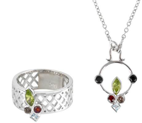 Laika stering silver ring & Laika sterling silver necklace