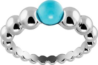 Perlée variation ring, white gold, turquoise