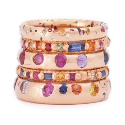 Polly Wales - Rainbow stackable rings