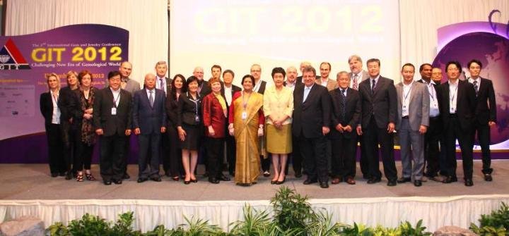Some of the speakers at GIT 2012, with GIT Director, Mrs. Wilawan Atichat, at the center in a light yellow jacket. 