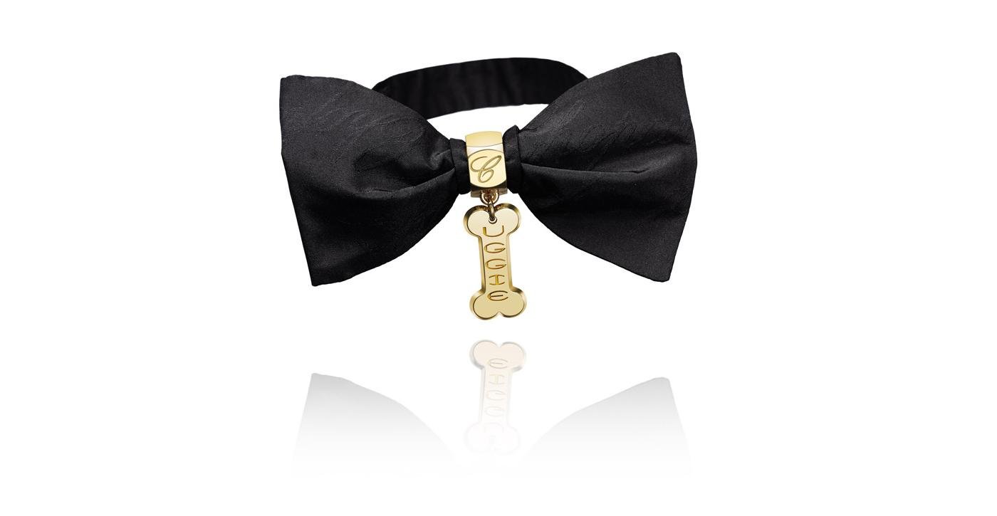 Satin & Gold Dog's Bow Tie by Chopard