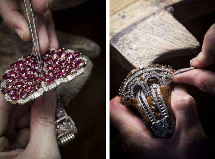 Jewellery work, assembling (left) - Bead setting work (right)