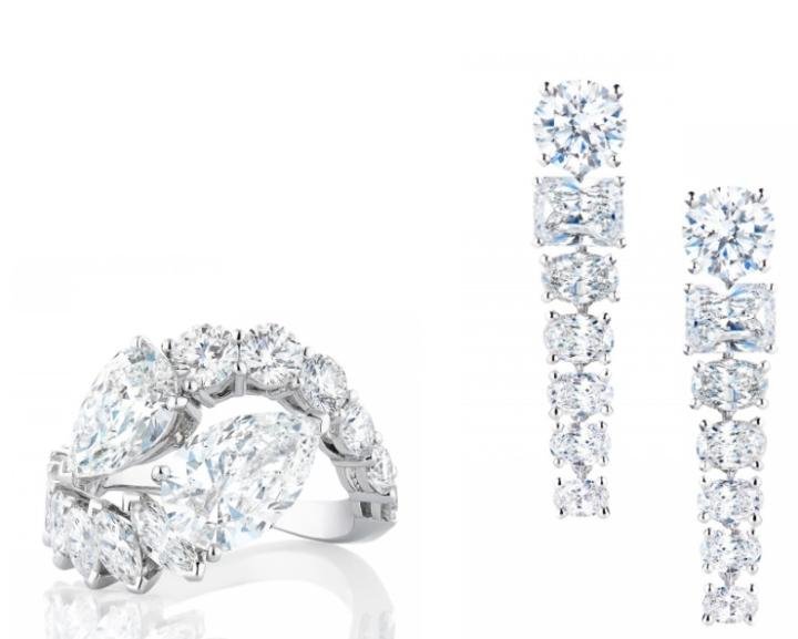 London by De Beers London View Ring and Albert Bridge Earrings