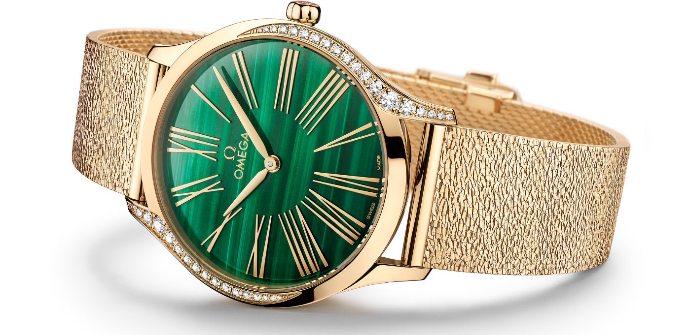 The Omega Trésor is introduced with a new malachite dial