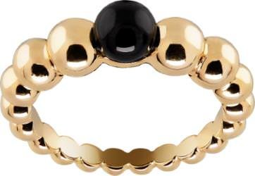 Perlée variation ring, yellow gold, onyx