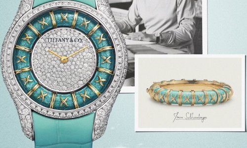 Tiffany & Co. reimagines its iconic Paillonné Enamel Bangles in a watch