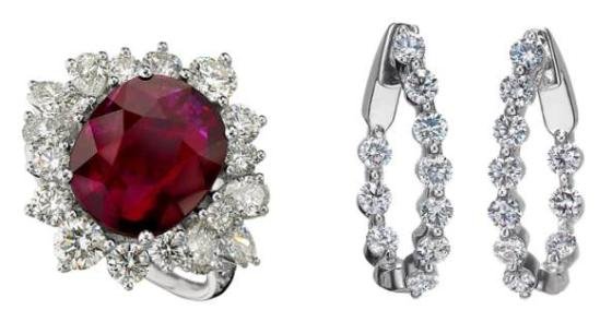 Jyves large ruby ring & earrings