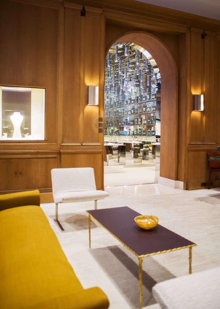 The Petit Salon at the entrance to Mellerio's boutique on Rue de la Paix in Paris. 