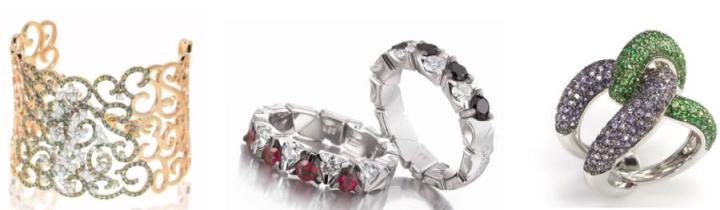 Daphne collection by Casato Roma, Ruby, sapphire, and diamond rings by Garavelli, Yin Yang ring by Mattioli