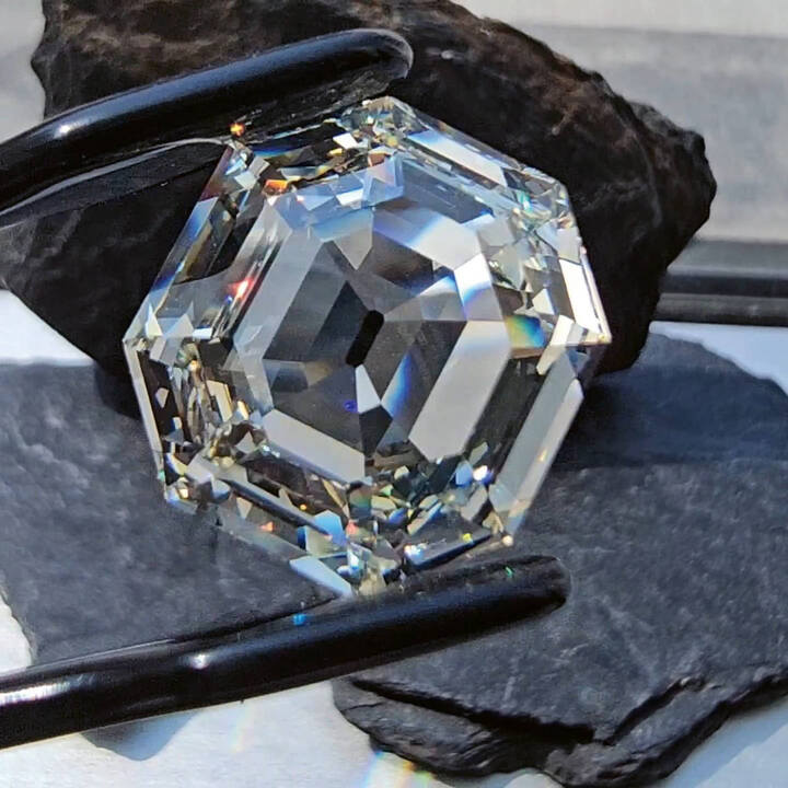 A faceted diamond cut by Fima Diamonds, an exhibitor at GemGenève, May 7-10, 2026.